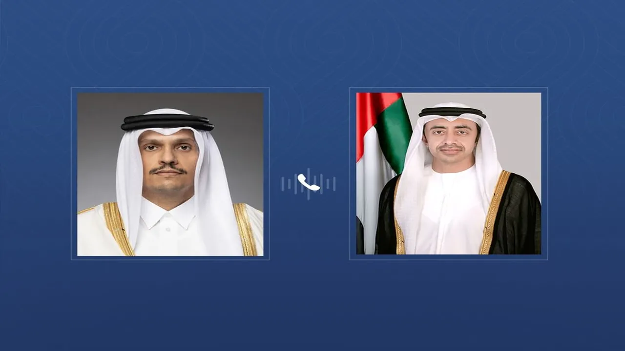 عبدالله بن زايد يتلقى تعازي وزير خارجية قطر في شهيدي القوات المسلحة